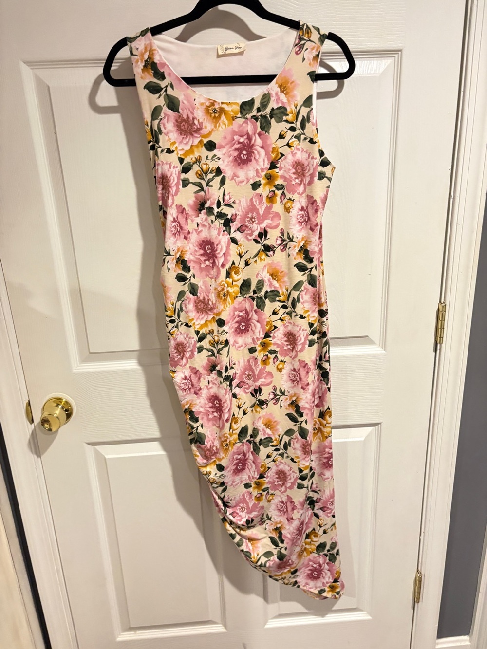 Frenchi Pink and Cream Floral Maxi Dress